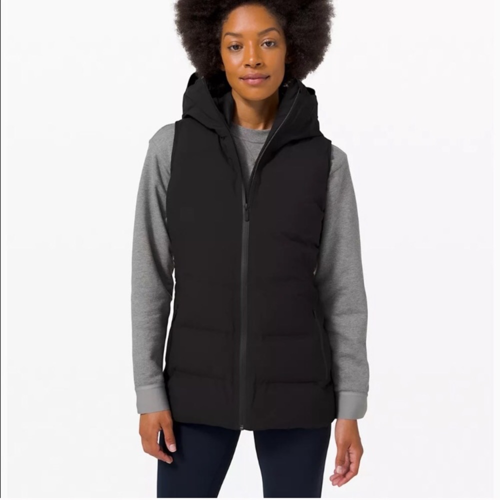Lululemon Sleet Street Black Puffer Vest With Hood